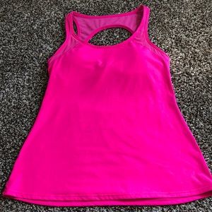 Workout tank with fun open back/criss cross